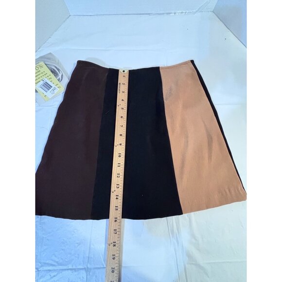 Xoxo Vintage Y2K Mini Skirt Size 9/10 Snap Buttons Suede Look Black/Brown/Tan - Picture 6 of 8